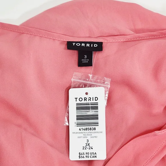 Torrid Coral V-Neck Tunic Top - Picture 2 of 5